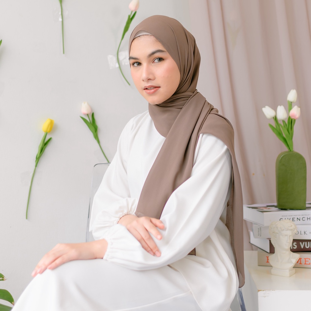 Lozy Hijab - [Defect] Bawal Shawl ( Hijab Pashmina )-Dark Choco