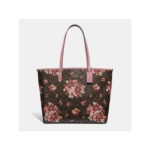 Coach Reversible City Tote With Medley Bouquet Print (F32084)