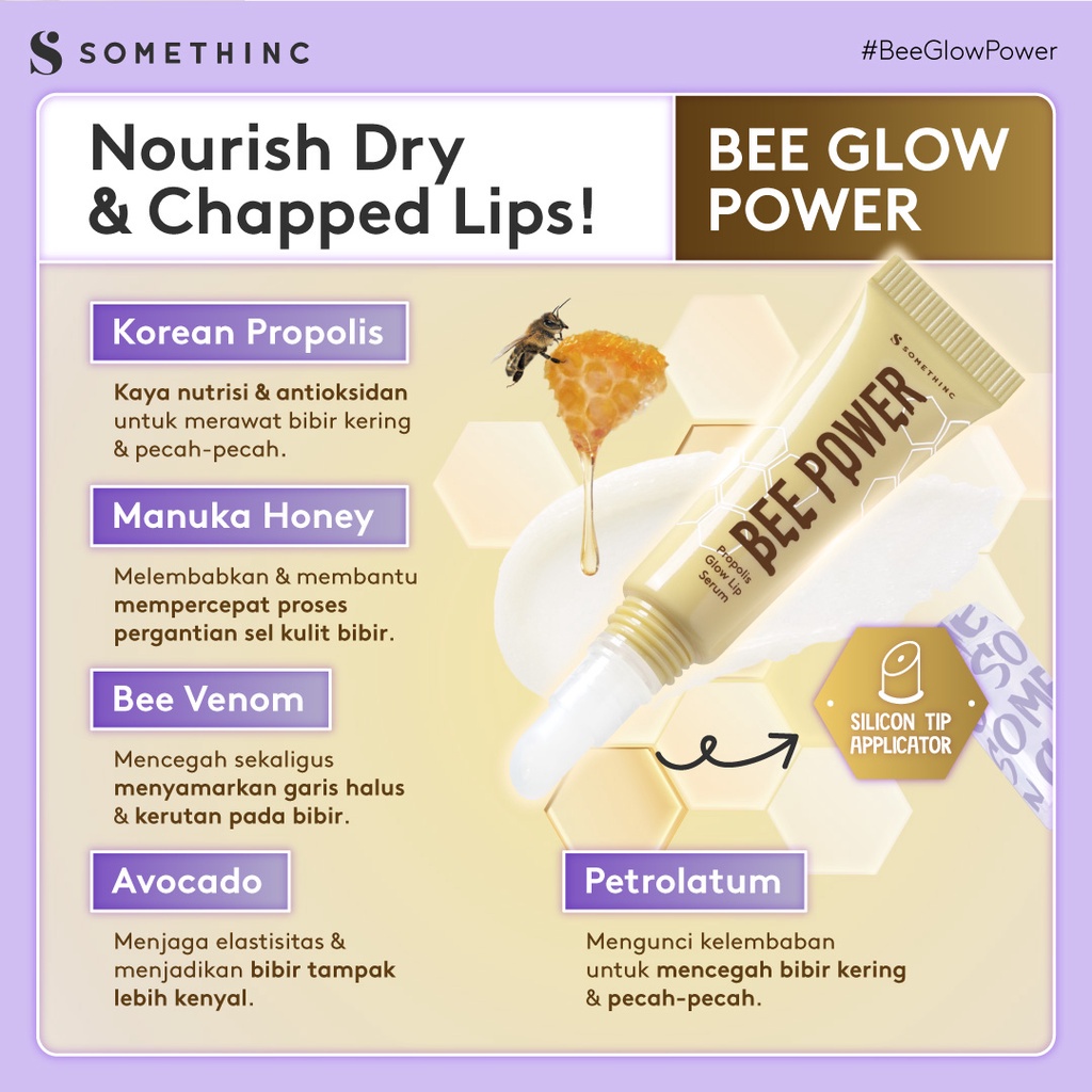 ❤️ Cloudy ❤️ SOMETHINC Bee Power Propolis Glow Lip Serum | Serum Bibir