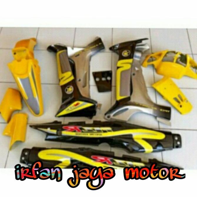 Cover Body Full Halus Yamaha Fizr F1Zr Caltex Hitam Kuning Silver