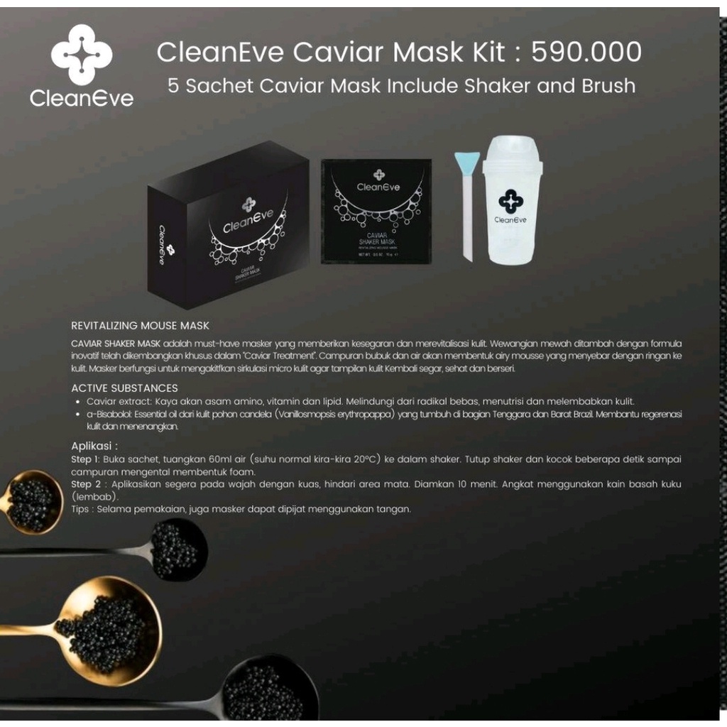 CleanEve Caviar Mask Shaker | Brush