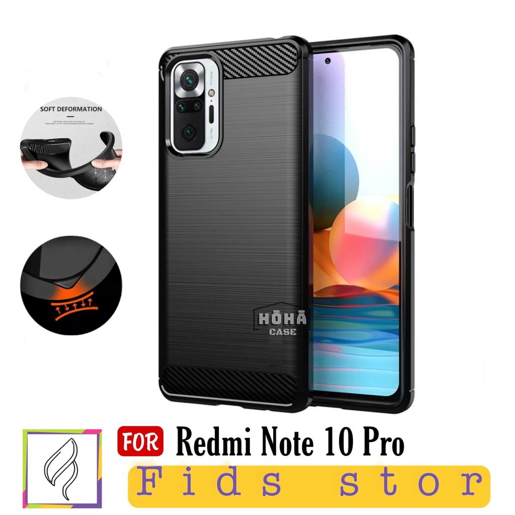 PROMO Case Ipaky Carbon XIAOMI REDMI Note 10 Pro / REDMI Note 10 / REDMI Note 10s Ipaky Carbon Premium Softcase Rugged Armor