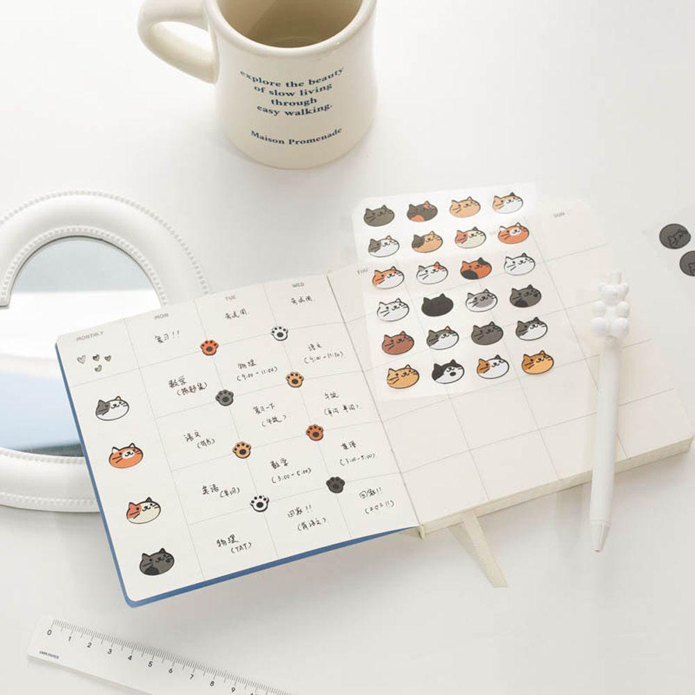 Mxbeauty Basic Stiker Stationery Sticker Kreativitas DIY Scrapbooking Meow Foto Studio Seri Handbook Idol Card Decor Bahan Sticker