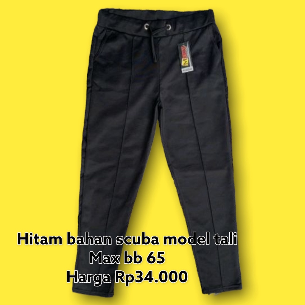 CELANA PANJANG POLOS CEWEK DEWASA BIG SIZE UKURAN JUMBO CELANA POLOS SCUBA BAWAH PENSIL BAHAN MELAR