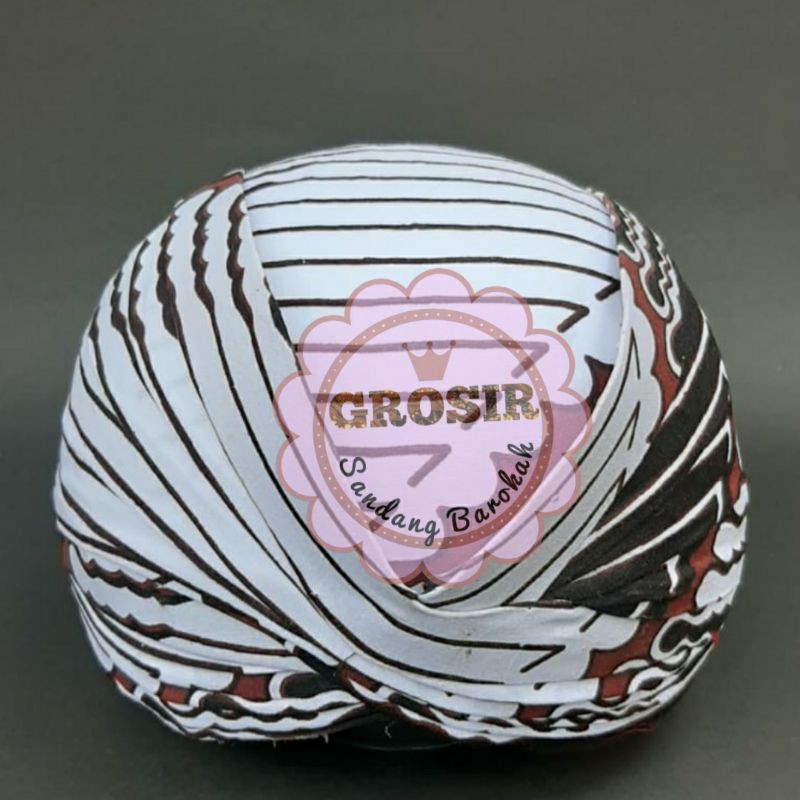 Blangkon Jogja Jebeh Motif Batik Putihan Dewasa