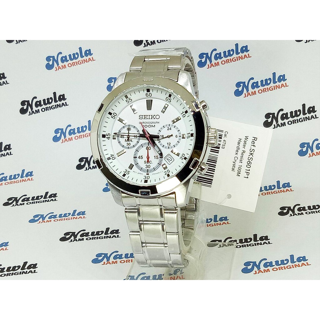 Seiko Quartz SKS601P1 Chronograph White Dial - Jam Tangan Pria SKS601