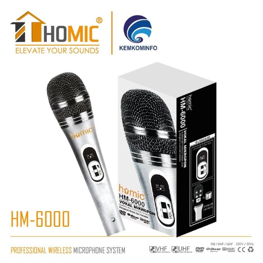 COD MIC KABEL KARAOKE HOMIC HM-6000 VOCAL MIKROPON HM-6000 TERMURAH