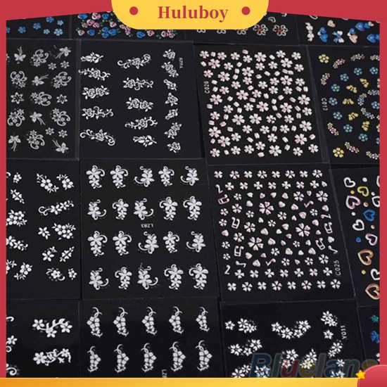 Huluboy Huluboy♡ 30 Lembar Stiker Kuku Motif Bunga Campur Untuk Aksesoris Manicure