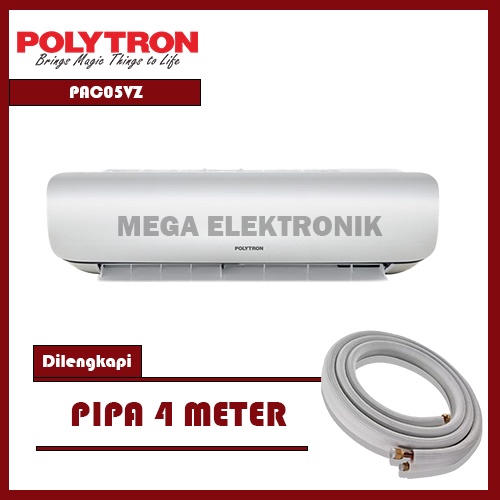 Polytron PAC05VZ AC Split 1/2 PK Neuva ICE Standard Plus Perlengkapan 4 Meter - KHUSUS JABODETABEK