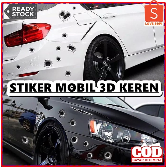 BISA COD Stiker Mobil 3D Motif lubang lecet baret cakar Aksesoris eksterior stiker goresan keren Mob