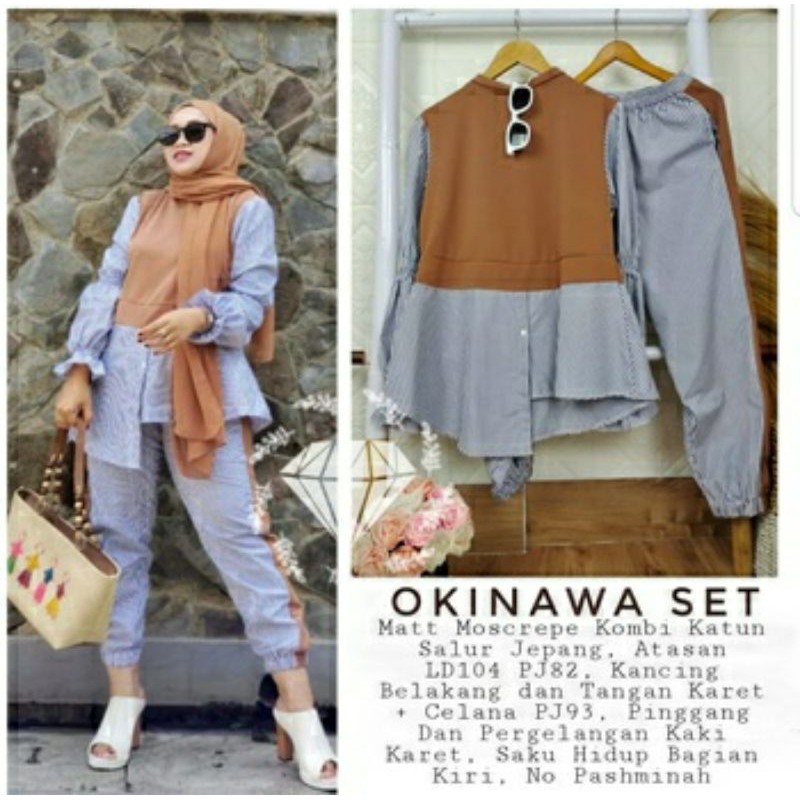 ELONAFASHION /Okinawa Set/SETELAN HARIAN WANITA