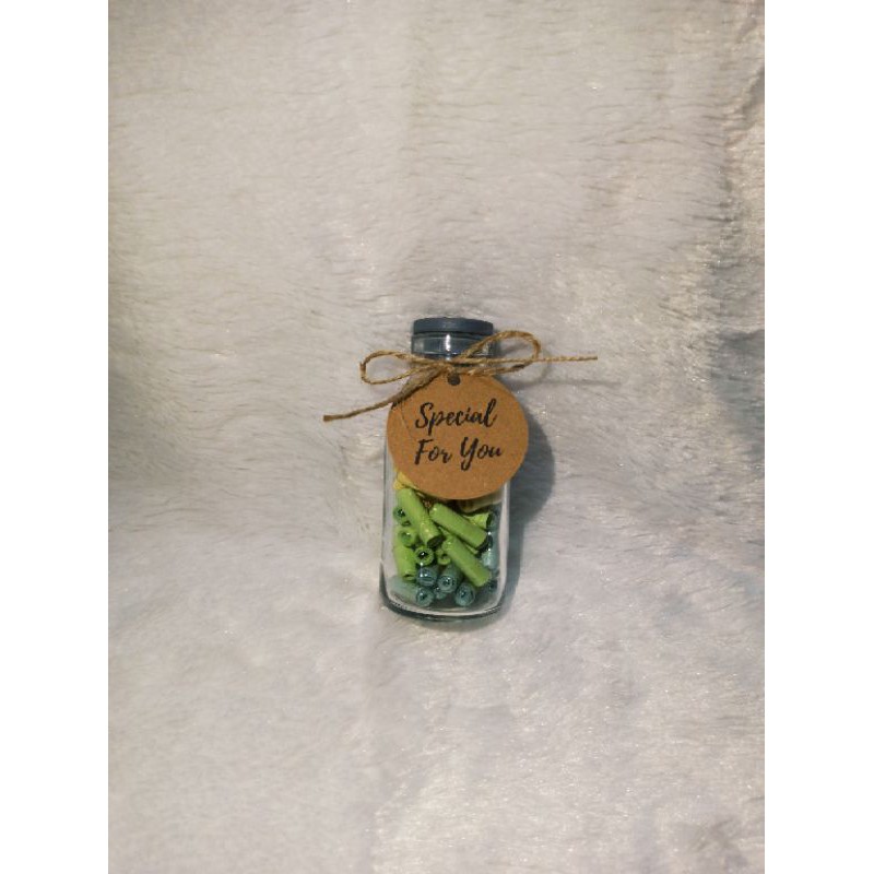 Wish in bottle Botol kaca 100ml Surat dalam kapsul 60 wish kado unik Hang Tag Happy Birthday Love-Special For You