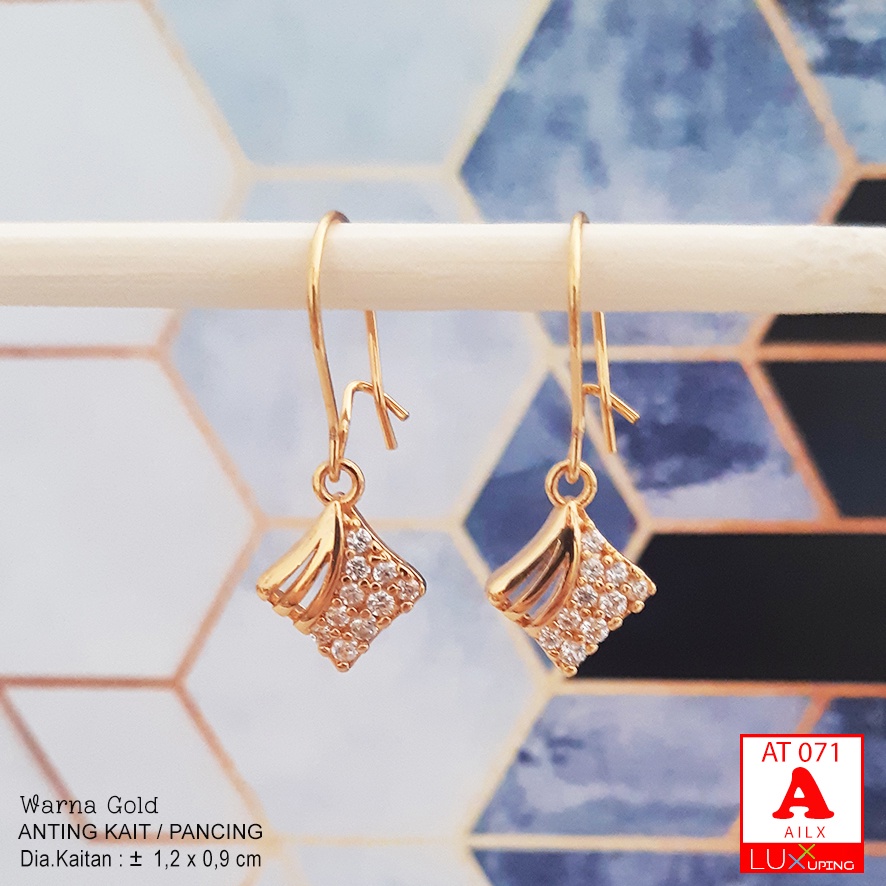 AT 071 Anting Xuping Wanita Permata Zirkon Perhiasan Lapis Emas Gold Luxx Xuping