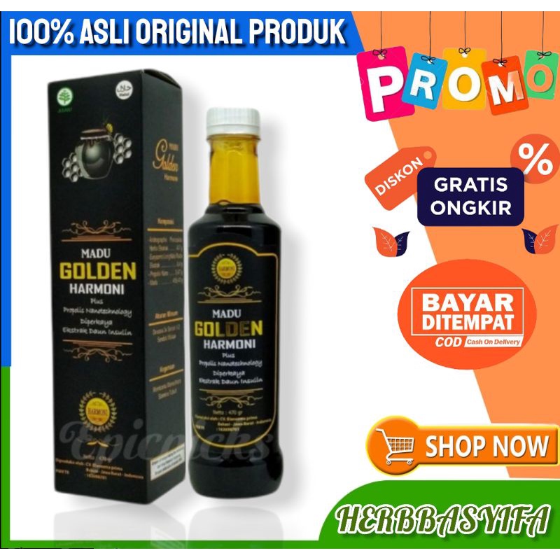 

Madu Hitam Pahit Golden Harmoni 470gram | Madu golden harmoni