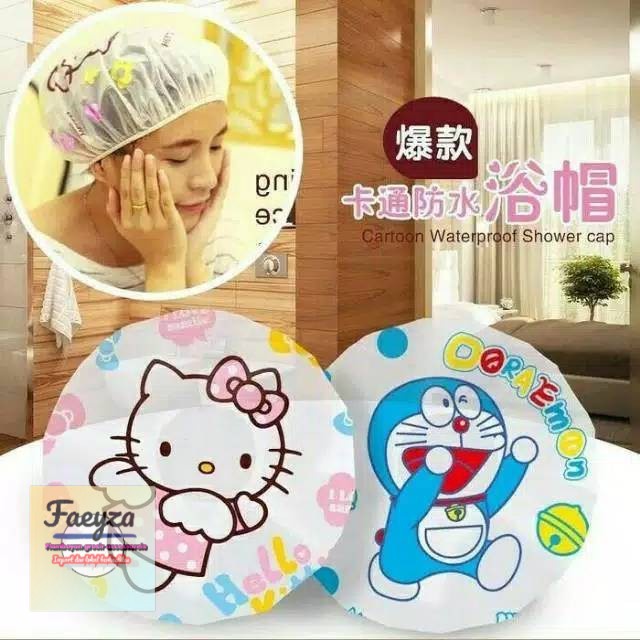 Shower cap karakter besar 12 PCS topi mandi grosir