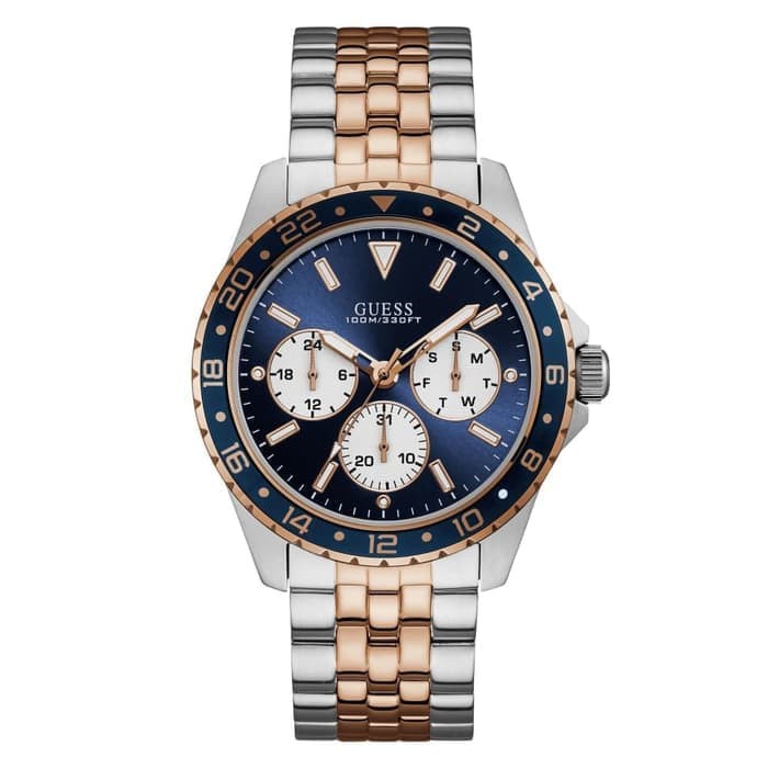 GUESS W1107G3 Odyssey - Jam Tangan Pria - Silver - Rose Gold