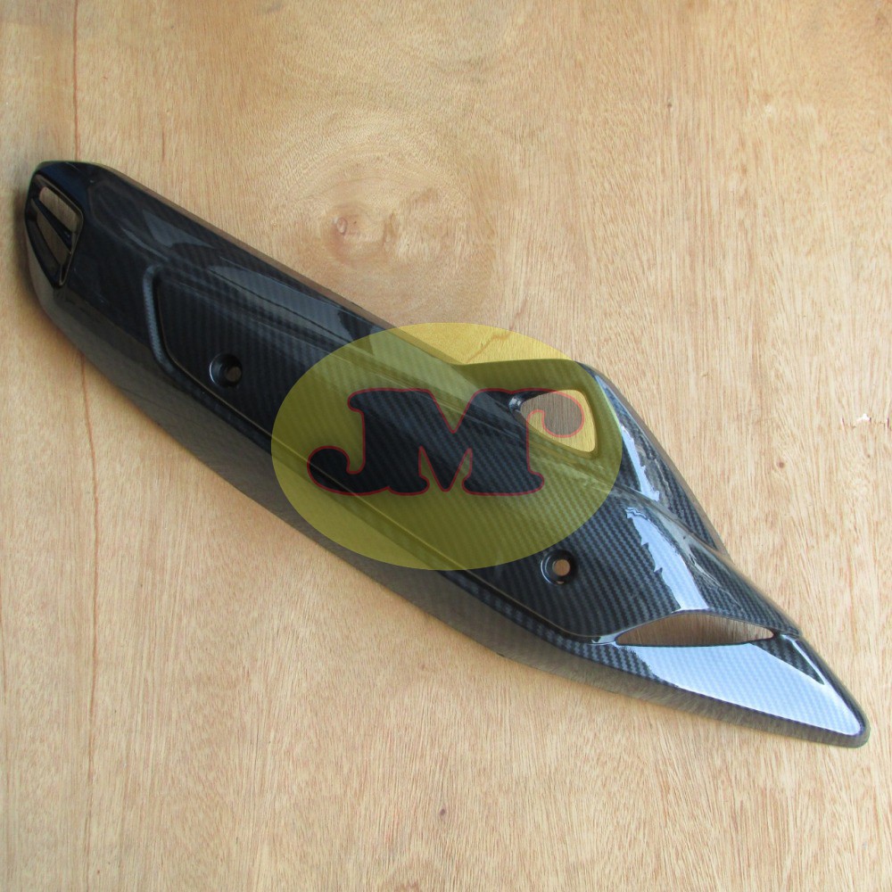 Cover Tameng Tutup Knalpot Nmax 155 OLD Zoro Black Carbon Merk Nemo Best Quality GMA Bahan ABS Plast