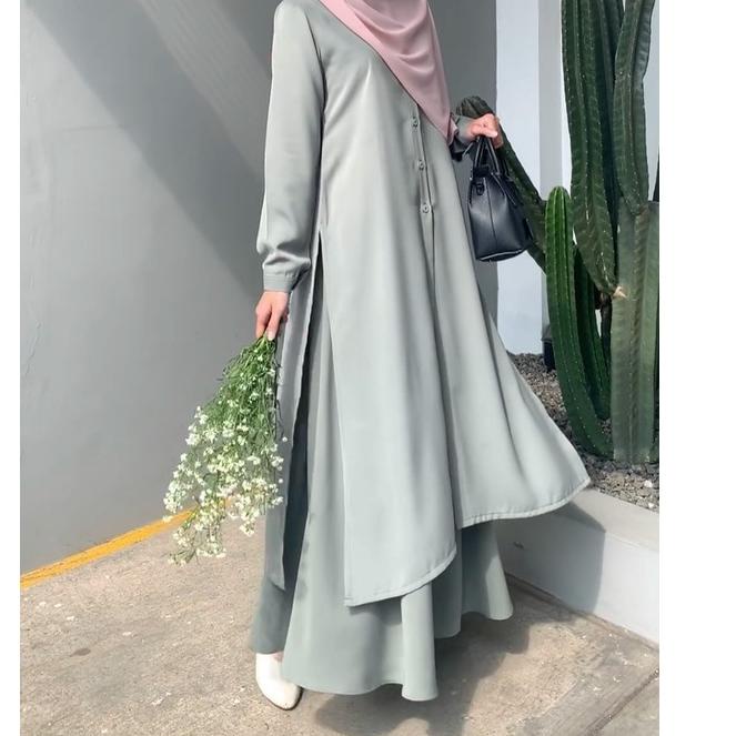 Terkini Terbaru Syahila Setelan Wanita Rok Tunik One Set 2021 / Baju Wanita Muslim ✹ Ready ♣