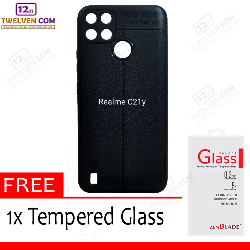 [FLASH SALE] Case Auto Focus Softcase Realme C21y - Free Tempered Glass