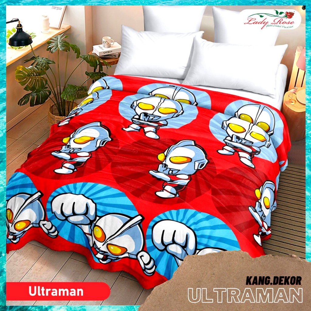 SELIMUT LADY ROSE MOTIF ULTRAMAN KARAKTER KARTUN ANAK SELIMUT BULU LEMBUT HALUS TEBAL LADYROSE UKURA
