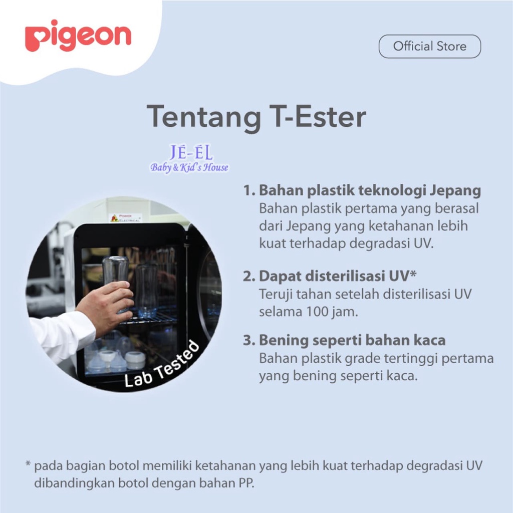 Pigeon Botol Soft Touch T-Ester Wide Neck P-Plus Nipple 200ml/300ml/ Botol Susu Anak