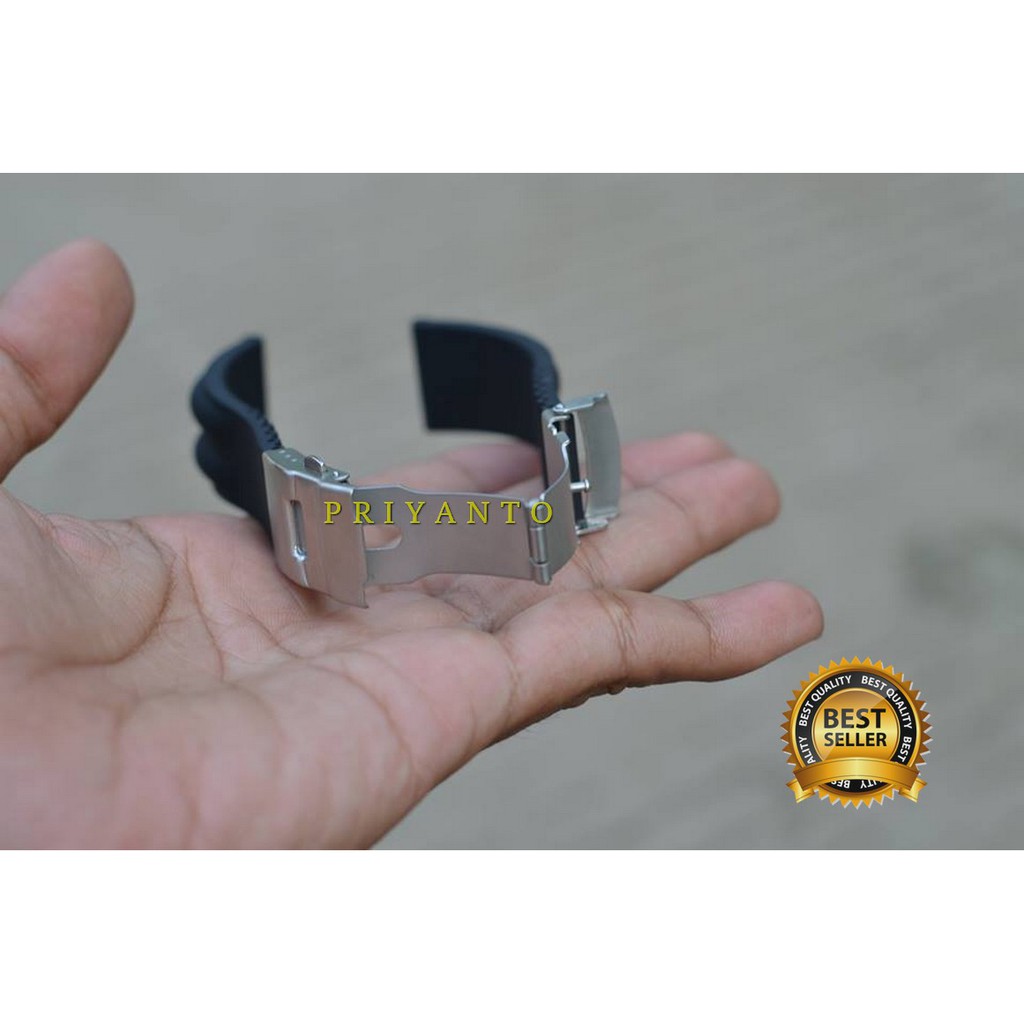 Tali Strap Jam tangan SIlicone waterprof watch Karet 20 22mm hitam