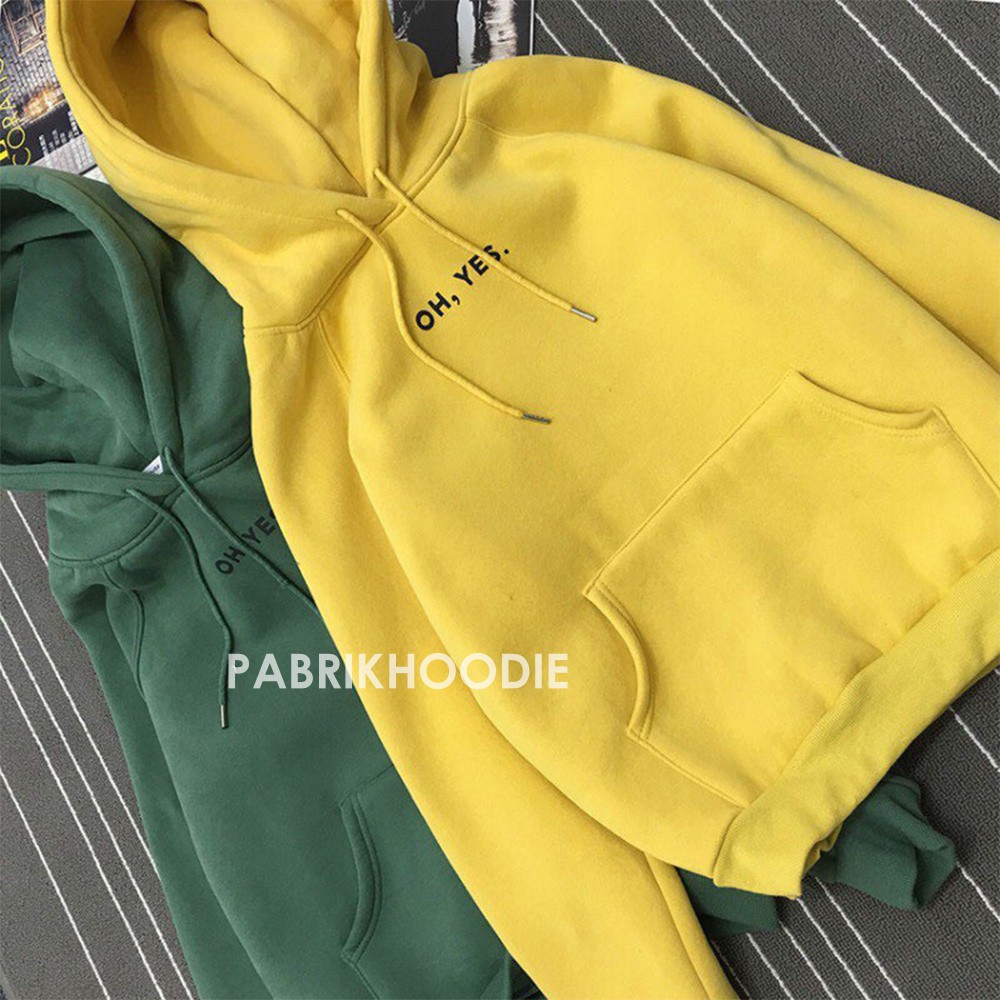 PABRIKHOODIE - JAKET HOODIE JUMPER CUSTOM OH YES (BORDIR) SIZE (M-XXL) UNISEX (PRIA&amp;WANITA)