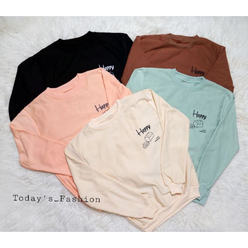 Premium XXL Oversize Sweater Happy Bake Someone Ukuran Jumbo Sweater Pria dan Wanita