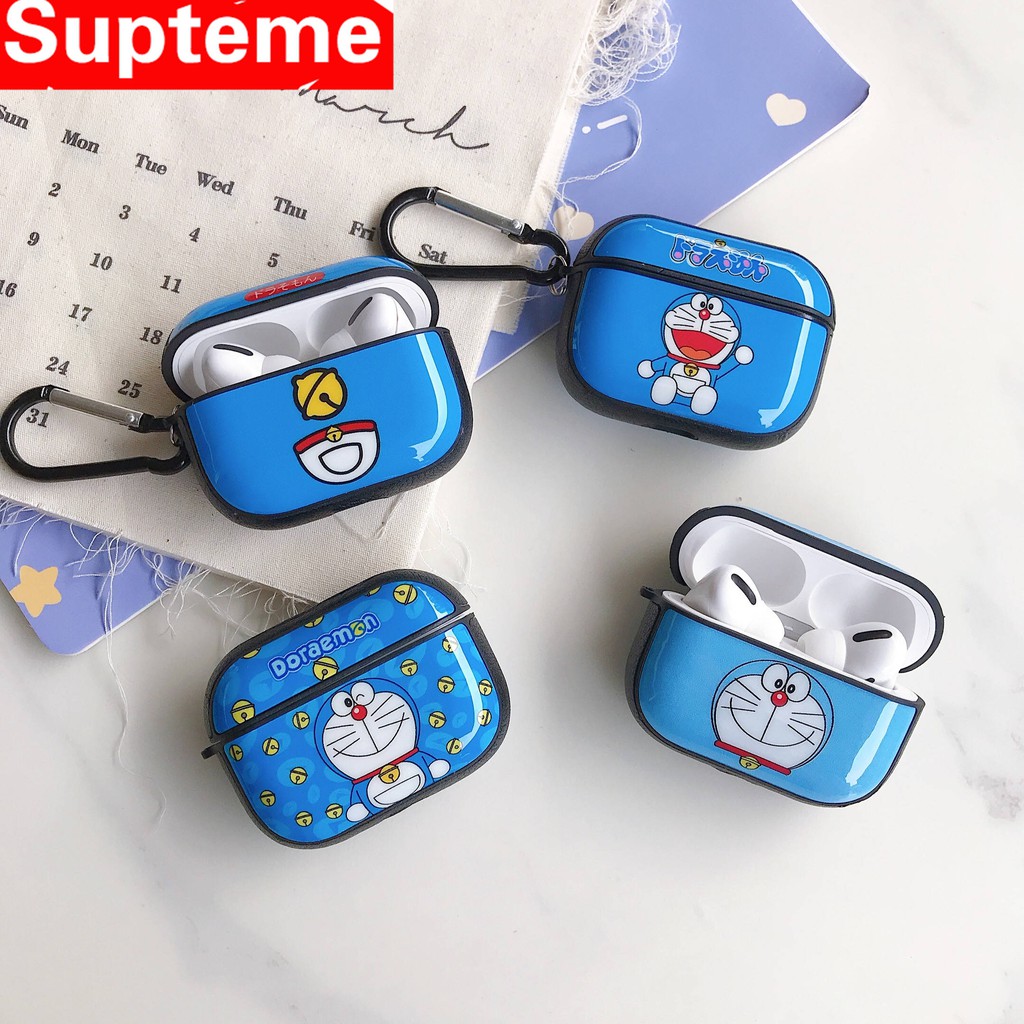 Case Desain Kartun Doraemon Warna Biru untuk Airpod