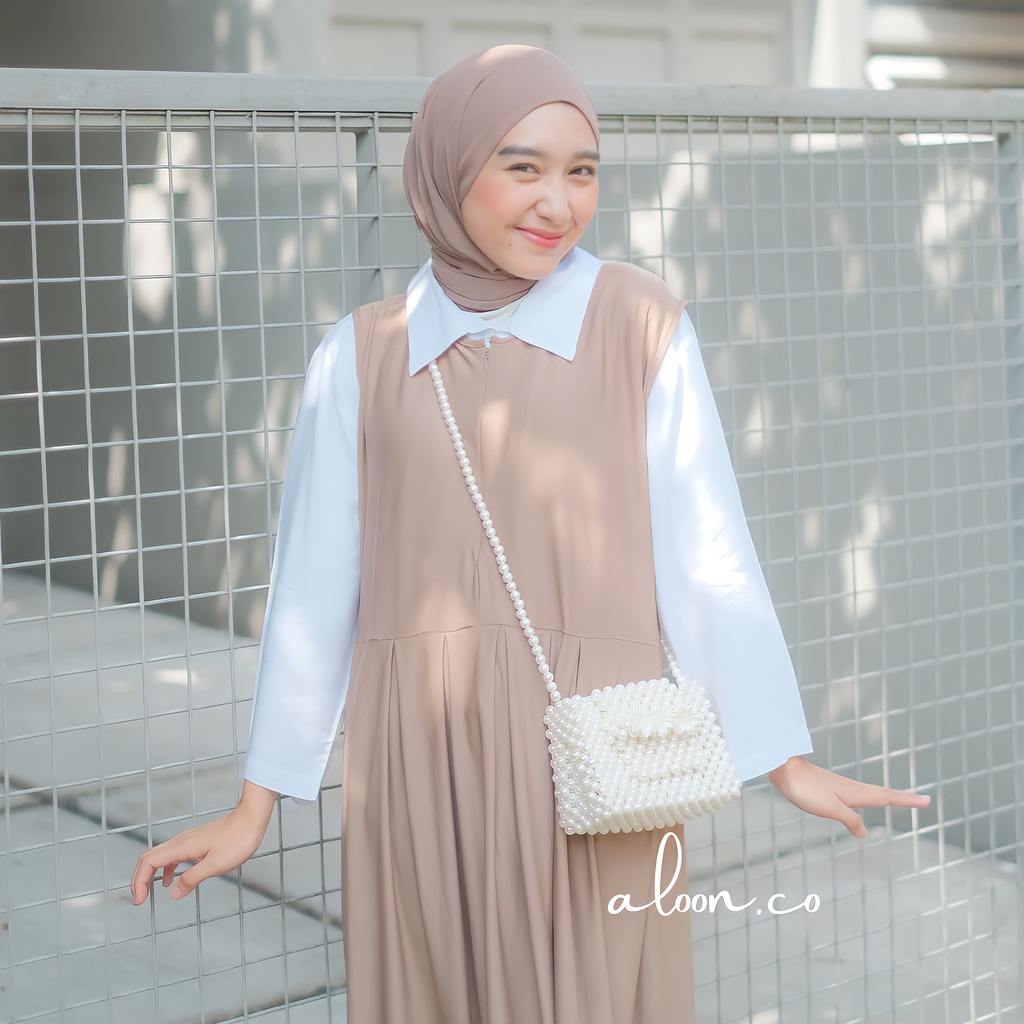 Ranne Inner Dress Bahan Jersey Premium Model Tanpa Lengan – Basic Iner Dress Gamis Polos