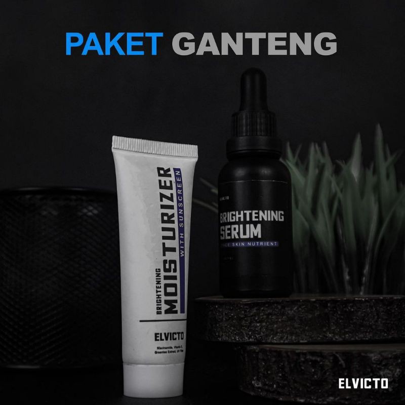 Elvicto Paket Ganteng/Paket Perawatan Wajah Pria/Paket Pencerah Wajah Pria