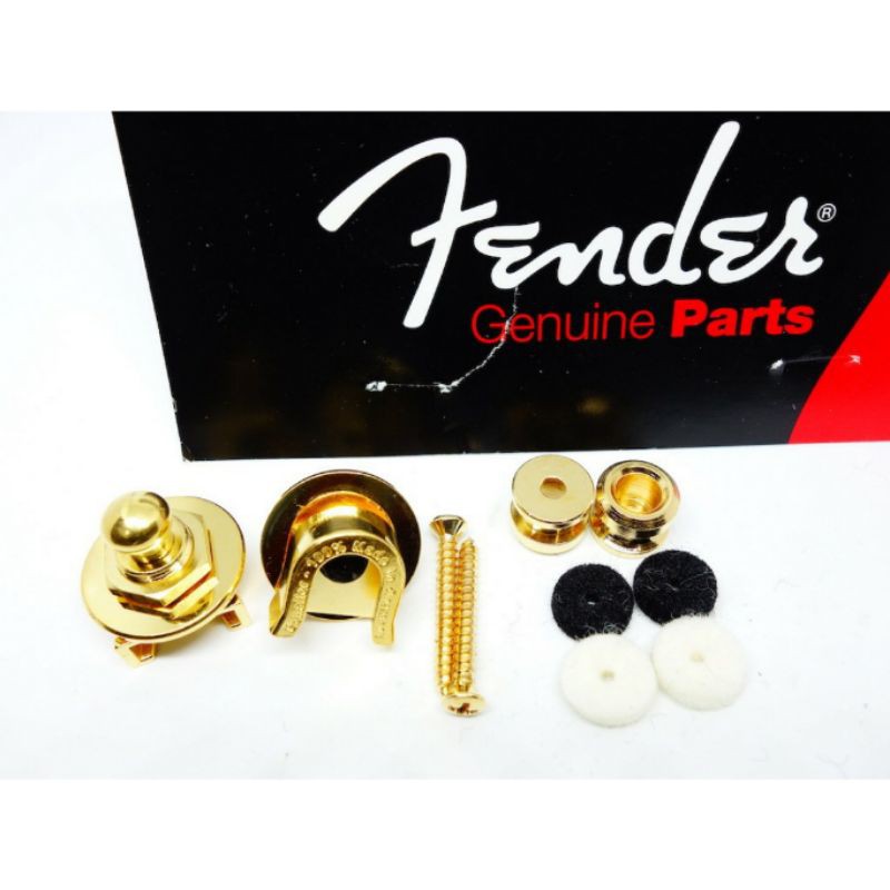 strap lock gitar &amp; bass gold original fender schaller straplocks