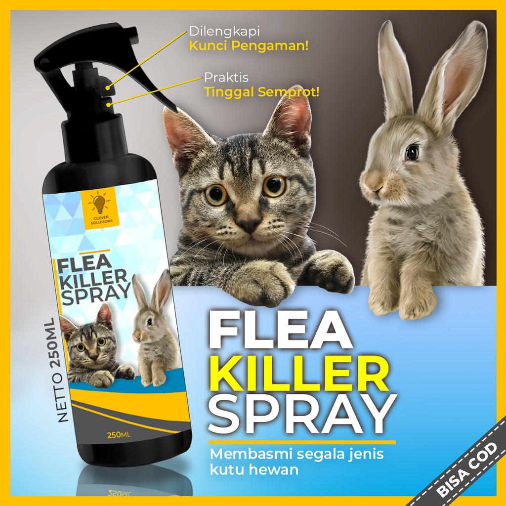 Obat Anti Kutu Kucing Kelinci Anabul Pembasmi Kutu Kucing Aman Ampuh Anti Flea FLEA KILLER REMOVER