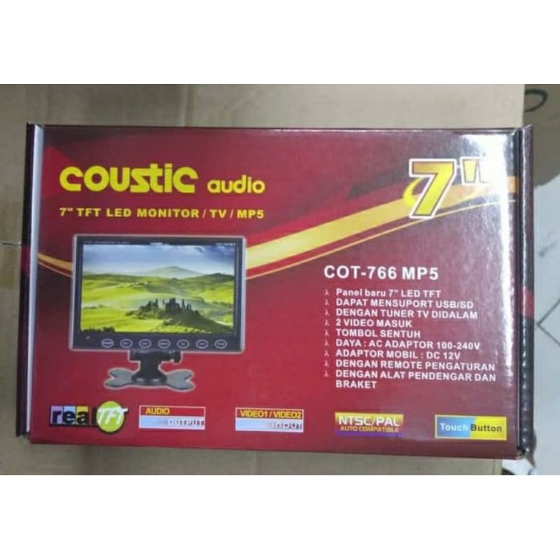 Tv monitor 7 inch coustic audio USB COT-766 MP5