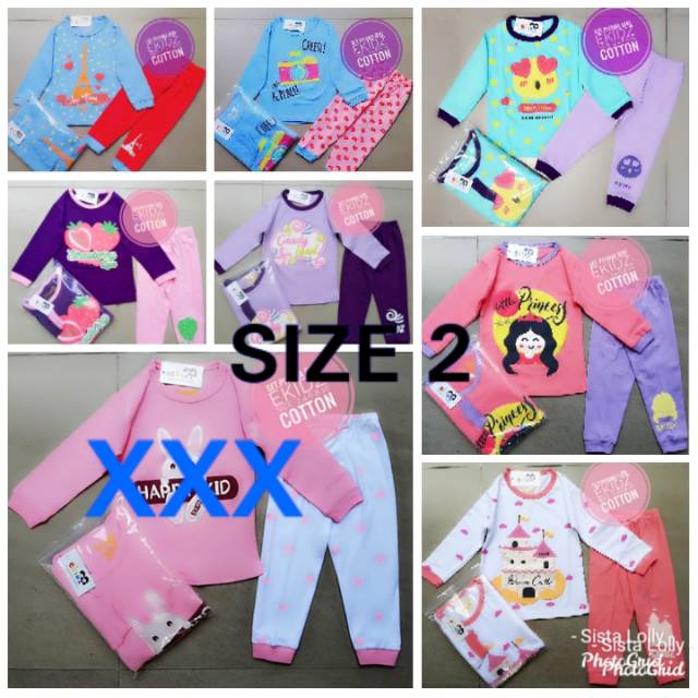 Ekidz Piyama Anak Perempuan 1 - 8 Tahun