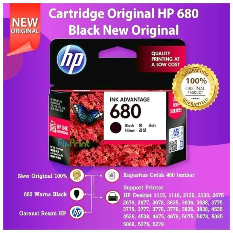 Cartridge Tinta HP680 Hp 680 Black original hp 1115 2135