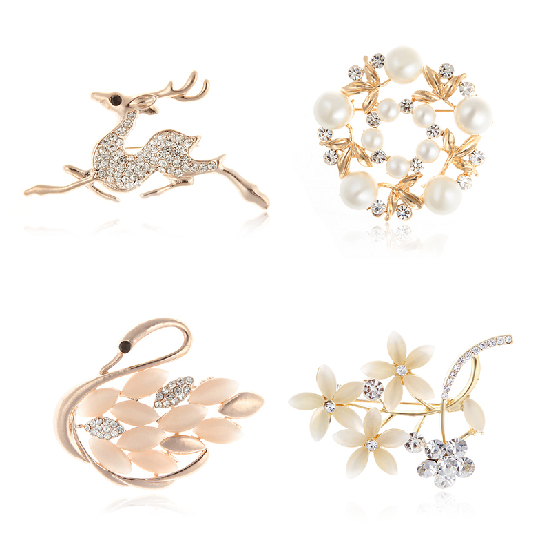 Pink Empress Lucu Korea Mutiara Bros Kepribadian Wanita High-end Korsase Pakaian Tetap Pin Aksesoris Hadiah-3