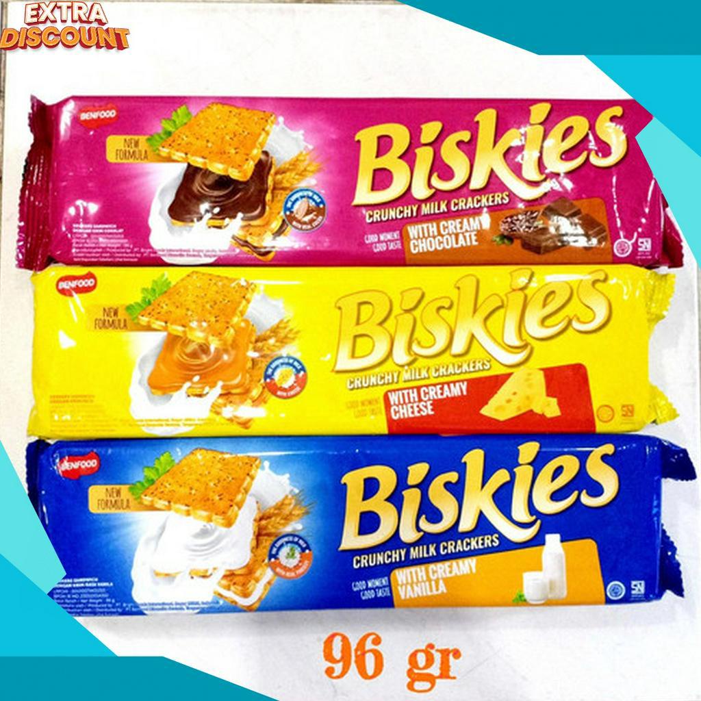 

HARGA SPESIAL BISKIES Cracker Sandwich Chocolate Vanilla Cheese Pack 96gr