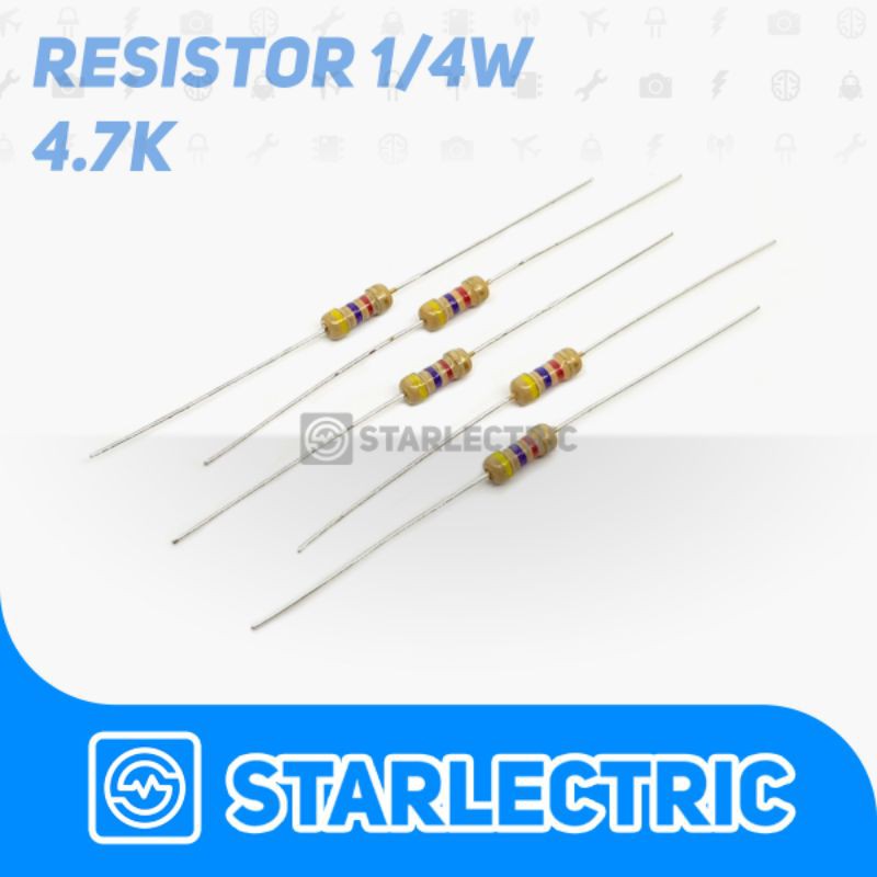 Resistor 4k7 4.7K Ohm Ohm 1/4 W 5% 5pcs/pack