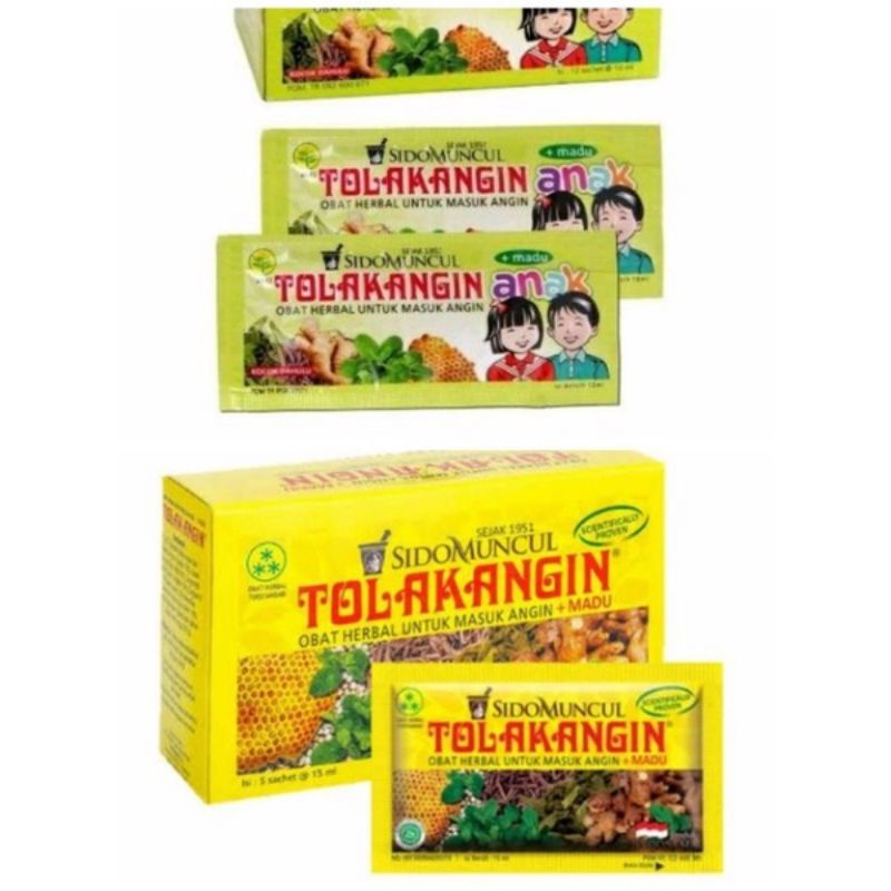 TOLAK ANGIN/TOLAK ANGIN ANAK  SIDOMUNCUL 1 BOX (12 SACHET)