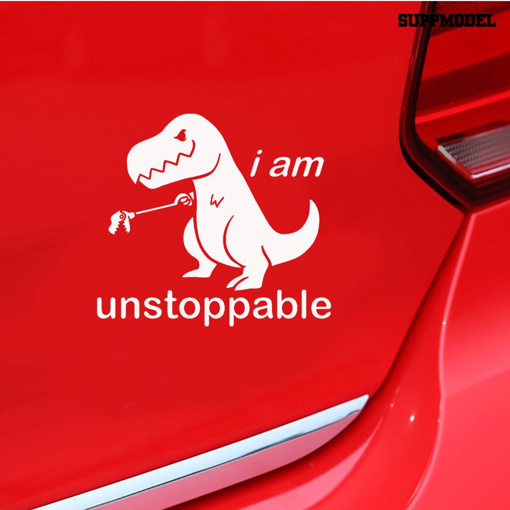 Stiker Reflektif Motif Dinosaurus Tulisan Lucu Untuk Dekorasi Bodykaca Mobil