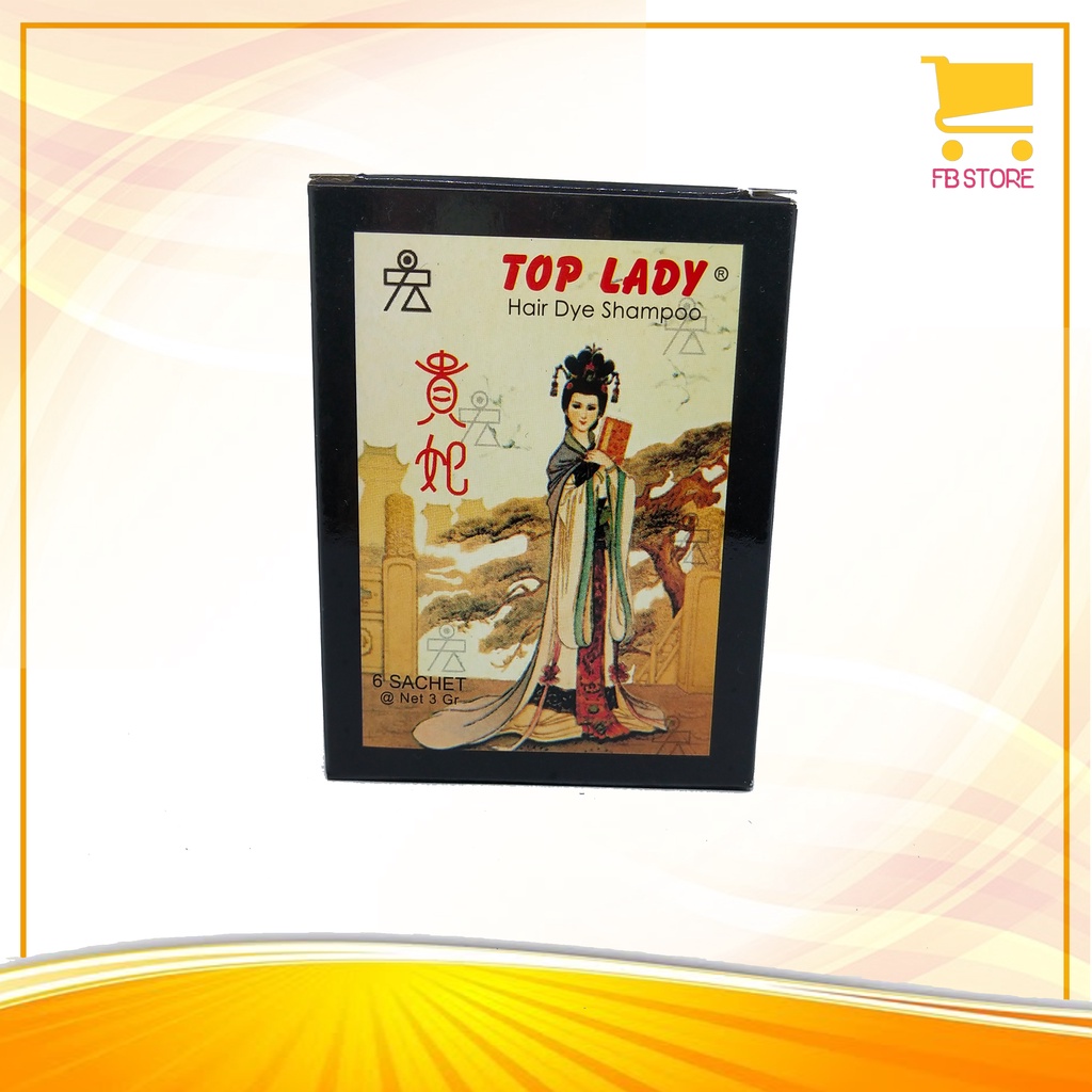 Semir Rambut Top Lady Bubuk Shampo Isi 6 Pcs Hitam