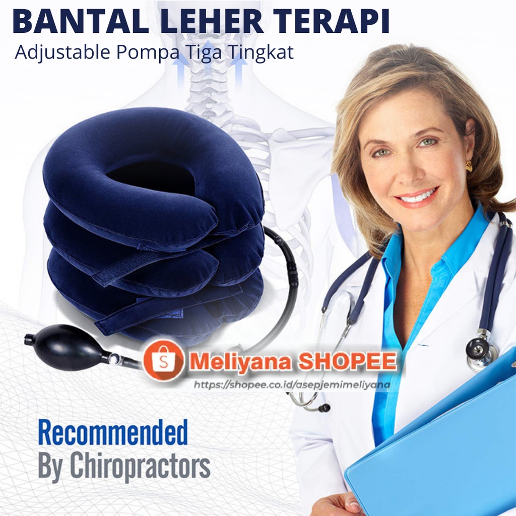 [READY BANDUNG] Penegak Leher Air cervical traction - Neck support Bantal Pompa Leher