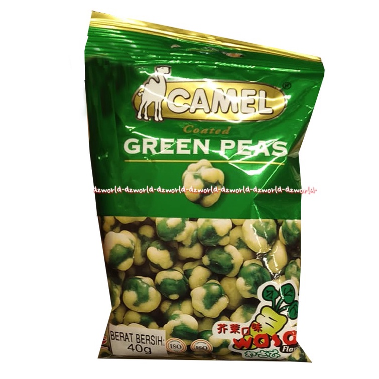 Camel Green Peas 40gr Makanan Ringan Rendah Lemak Snack Cemilan Kacang Polong Goreng Camels Green Peanut Nut Nuts