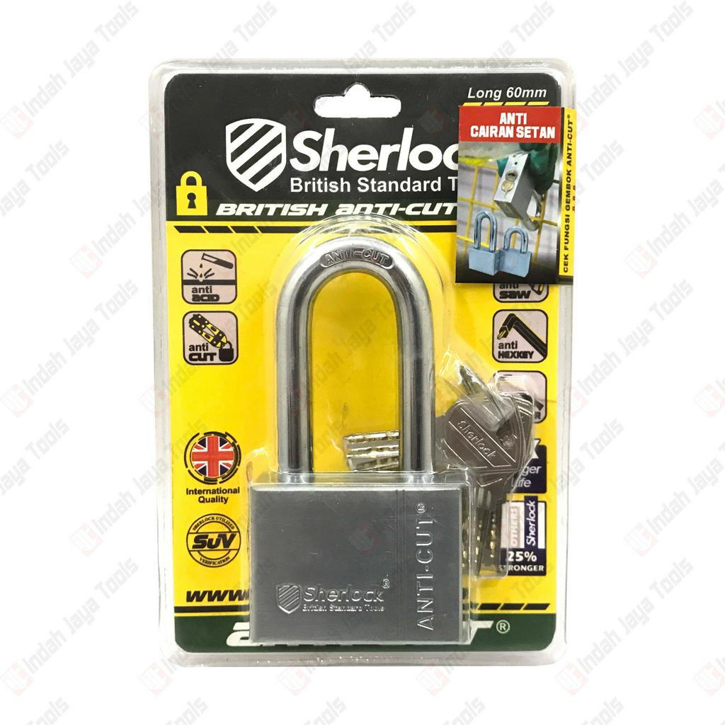 SHERLOCK ANTI CUT Gembok 60 mm Anti Cut Drill Saw Cairan Motor Rumah