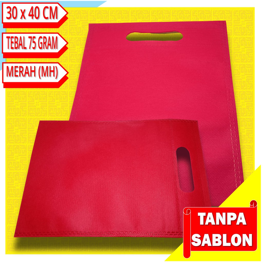 

Tas Spunbond Model Plong 30 X 40 cm warna Merah (MH)