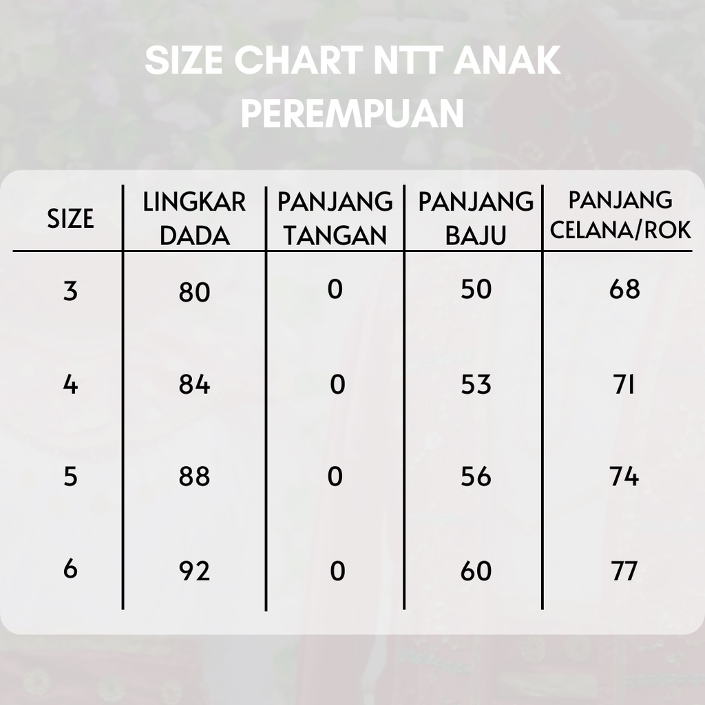 baju adat anak NTT satuan (Laki/Cewek)