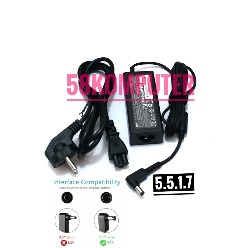 19V 2.37A 30 AC Adapter Charger Laptop Acer Aspire 1 A114-31 A114-32 3 A315-51 A315-52 A315-53 5 A515-41 A515-51