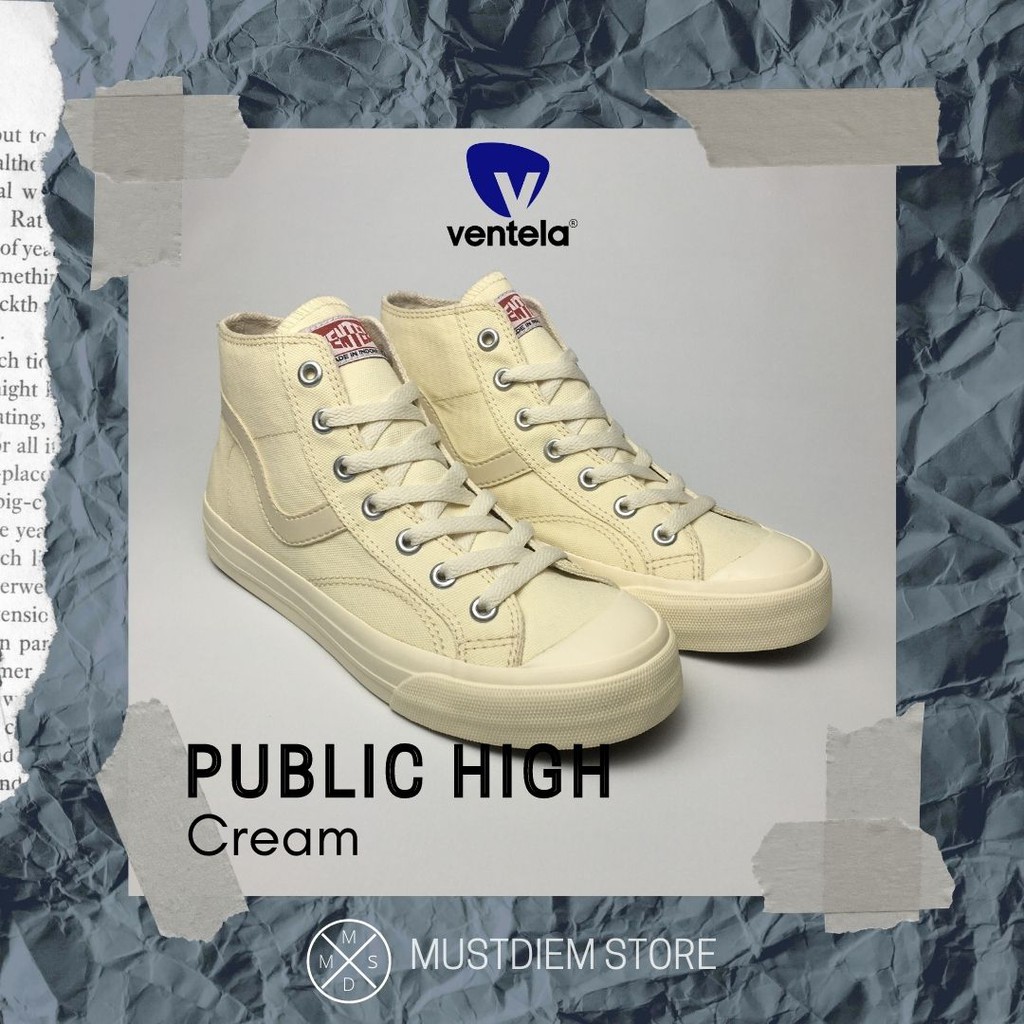 SEPATU VENTELA PUBLIC HIGH - PUTIH / CREAM / All White SEPATU CASUAL ORIGINAL [BRAND NEW IN BOX]
