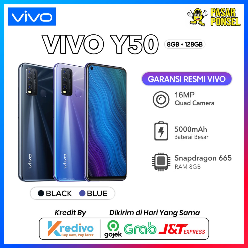 Jual HP VIVO Y50 RAM 8/128GB GARANSI RESMI TERMURAH SE SURABAYA 